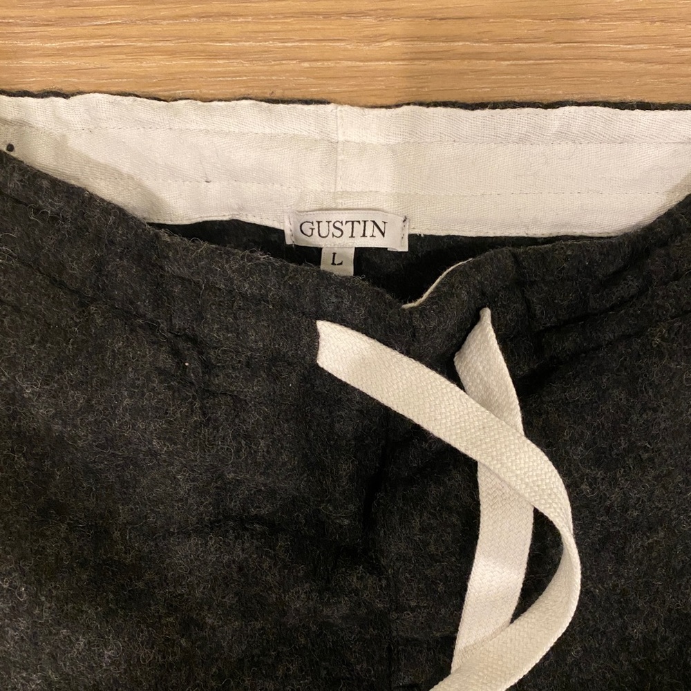 Gustin dark grey wool pants L NWT